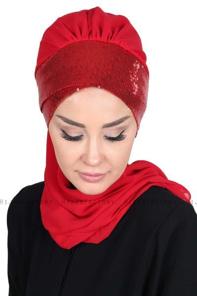 Olga - Rood & Rood Praktisch Hijab