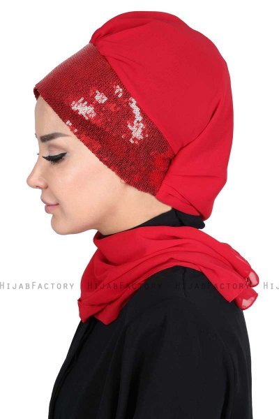 Olga - Rood & Rood Praktisch Hijab