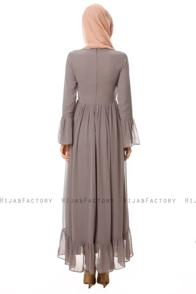 Samiya - Grijs Chiffon Jurk - Burun