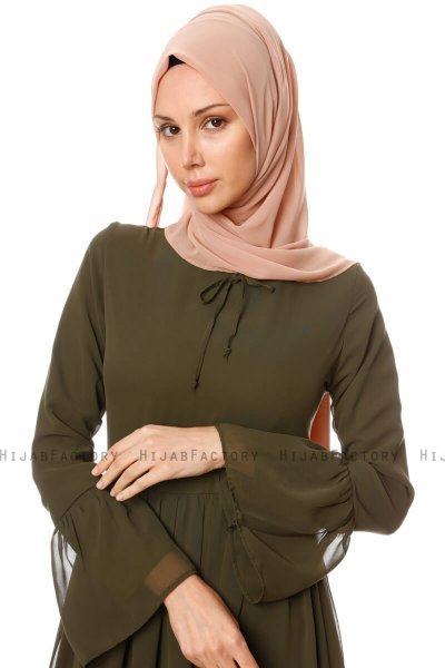 Samiya - Khaki Chiffon Jurk - Burun