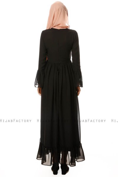 Samiya - Zwart Chiffon Jurk - Burun