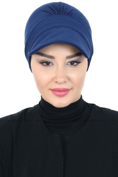 Sandra - Marineblauw Katoen Turban - Ayse Turban