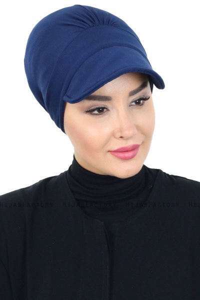 Sandra - Marineblauw Katoen Turban - Ayse Turban