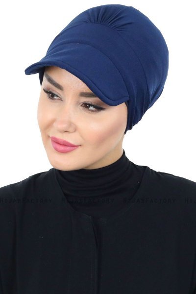 Sandra - Marineblauw Katoen Turban - Ayse Turban