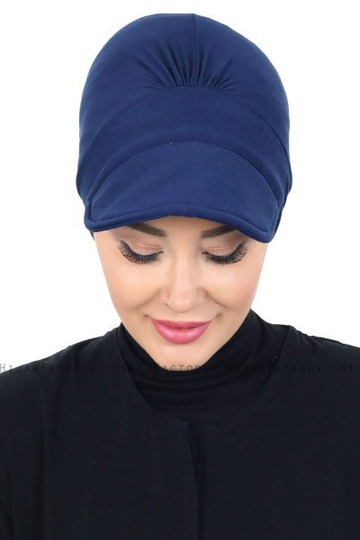 Sandra - Marineblauw Katoen Turban - Ayse Turban