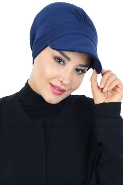 Sandra - Marineblauw Katoen Turban - Ayse Turban