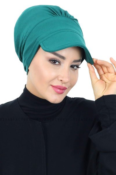 Sandra - Donkergroen Katoen Turban - Ayse Turban