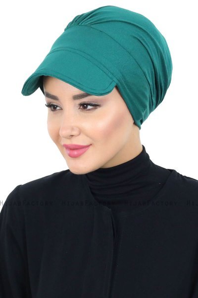 Sandra - Donkergroen Katoen Turban - Ayse Turban
