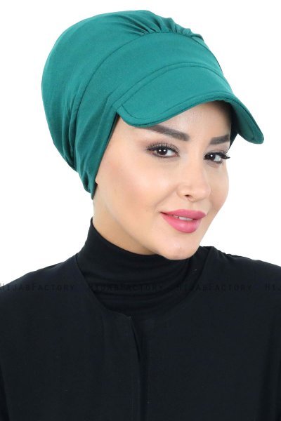 Sandra - Donkergroen Katoen Turban - Ayse Turban