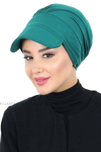 Sandra - Donkergroen Katoen Turban - Ayse Turban