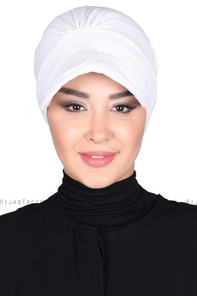 Sandra - Wit Katoen Turban - Ayse Turban