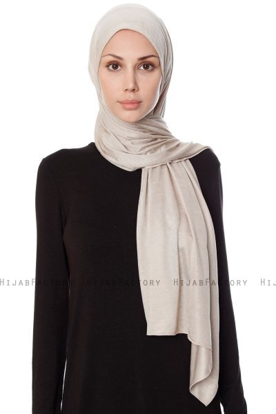 Seda - Licht Taupe Jersey Hijab - Ecardin