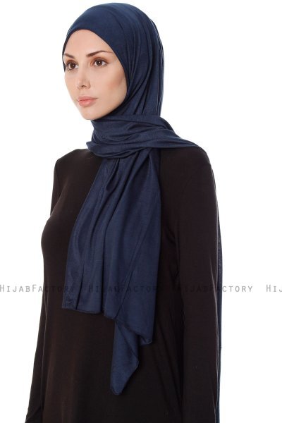 Seda - Marineblauw Jersey Hijab - Ecardin