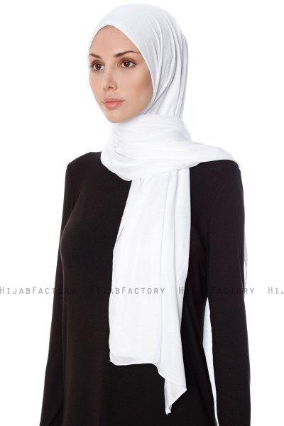 Seda - Wit Jersey Hijab - Ecardin