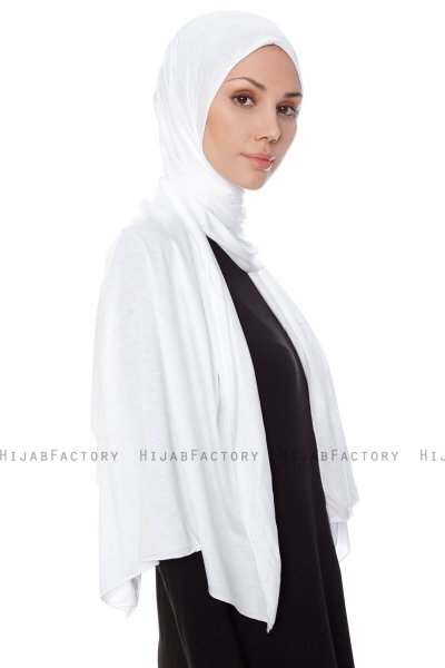 Seda - Wit Jersey Hijab - Ecardin