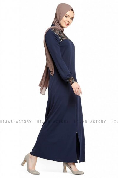 Selda - Marineblauw Abaya - Miss Cazibe