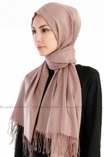 Selin Mörk Taupe Pashmina Hijab Sjal Özsoy 160285-2