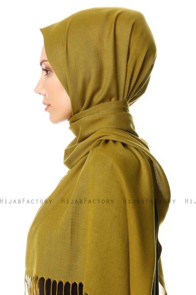 Selin - Olijfgroen Pashmina Hijab - Özsoy