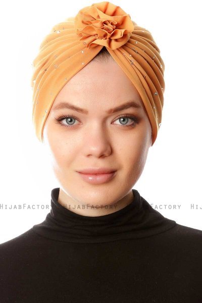 Shereen - Geel Crepe Chiffon Turban - Sehr-i Sal
