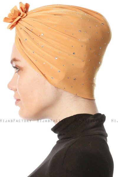 Shereen - Geel Crepe Chiffon Turban - Sehr-i Sal