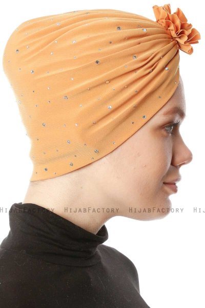 Shereen - Geel Crepe Chiffon Turban - Sehr-i Sal