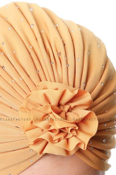 Shereen - Geel Crepe Chiffon Turban - Sehr-i Sal