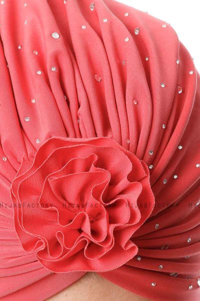 Shereen - Framboos Crepe Chiffon Turban - Sehr-i Sal
