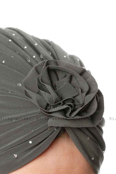 Shereen - Khaki Crepe Chiffon Turban - Sehr-i Sal