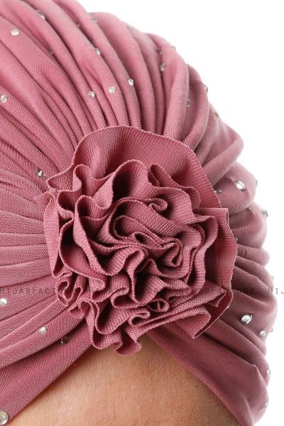 Shereen - Donker Roze Crepe Chiffon Turban - Sehr-i Sal