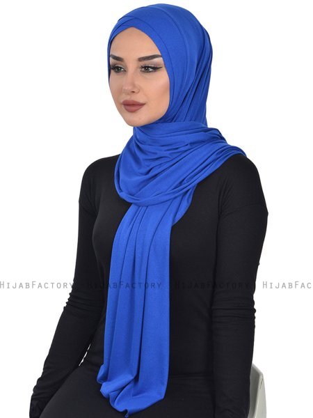 Sofia - Blauw Katoenen Praktisch Hijab