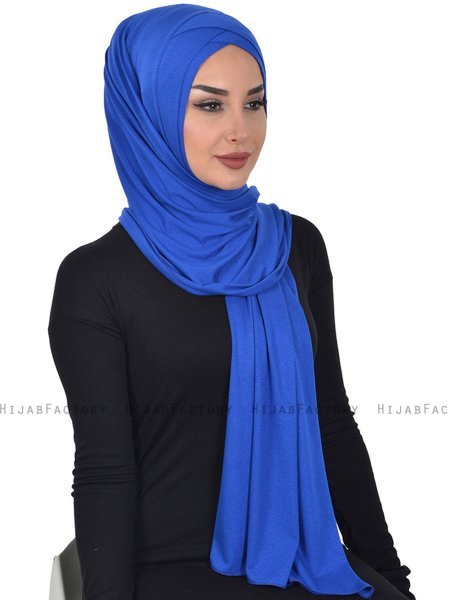 Sofia - Blauw Katoenen Praktisch Hijab