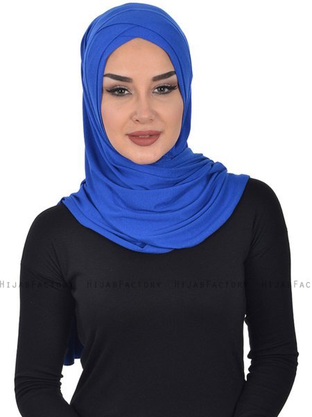 Sofia - Blauw Katoenen Praktisch Hijab