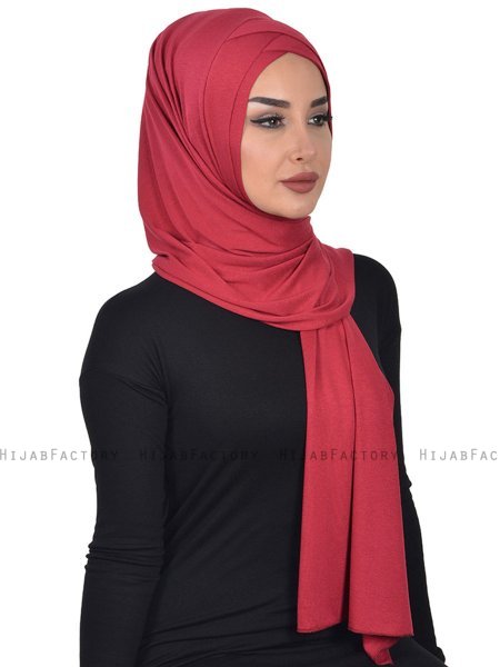 Sofia - Bordeaux Katoenen Praktisch Hijab