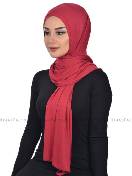 Sofia - Bordeaux Katoenen Praktisch Hijab