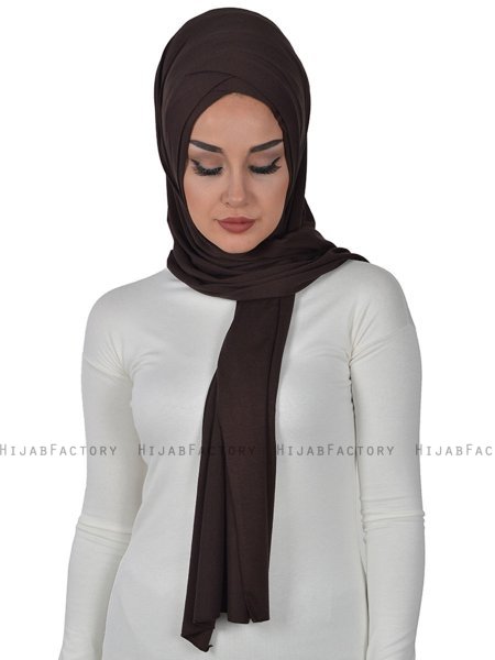 Sofia - Bruin Katoenen Praktisch Hijab