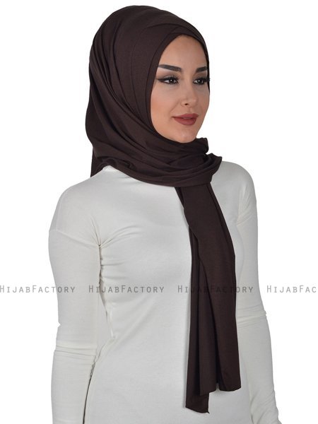 Sofia - Bruin Katoenen Praktisch Hijab