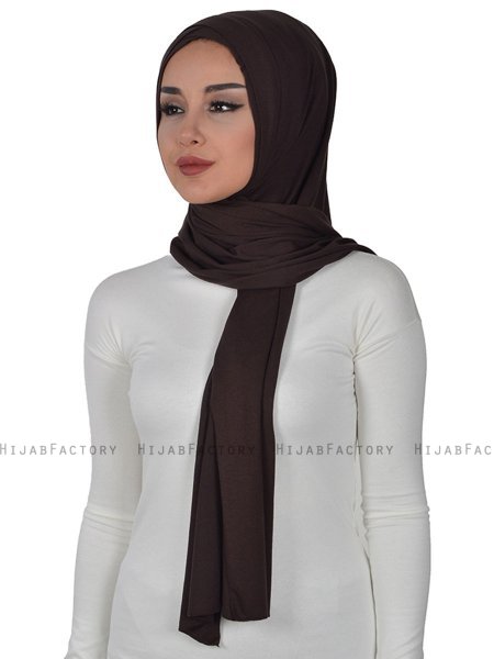 Sofia - Bruin Katoenen Praktisch Hijab