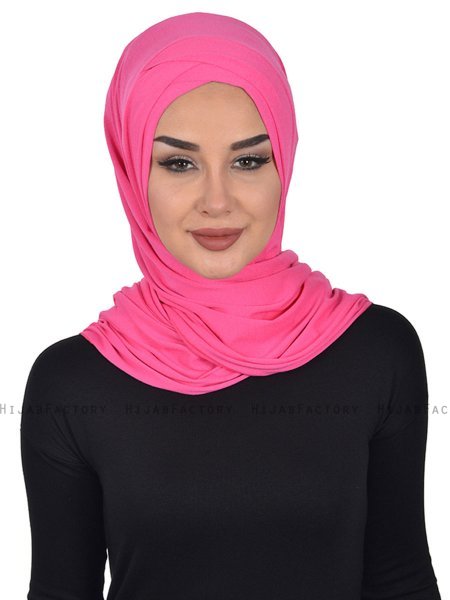 Sofia - Fuchsia Katoenen Praktisch Hijab