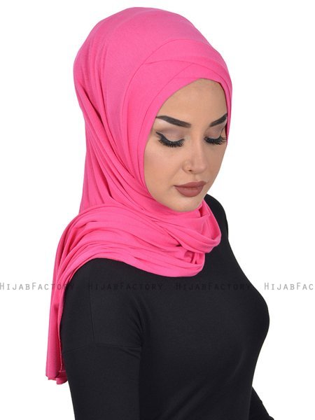 Sofia - Fuchsia Katoenen Praktisch Hijab