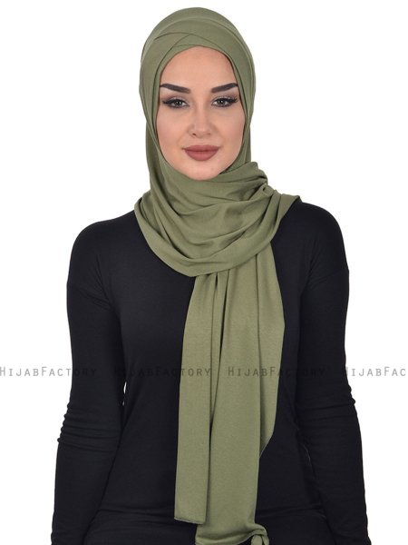 Sofia - Khaki Katoenen Praktisch Hijab