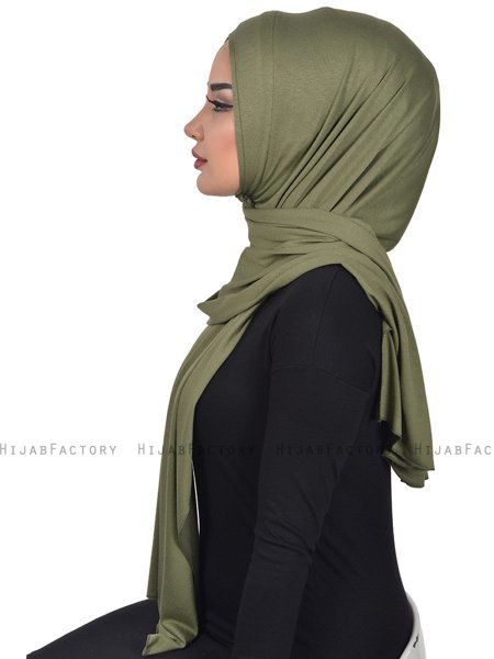 Sofia - Khaki Katoenen Praktisch Hijab
