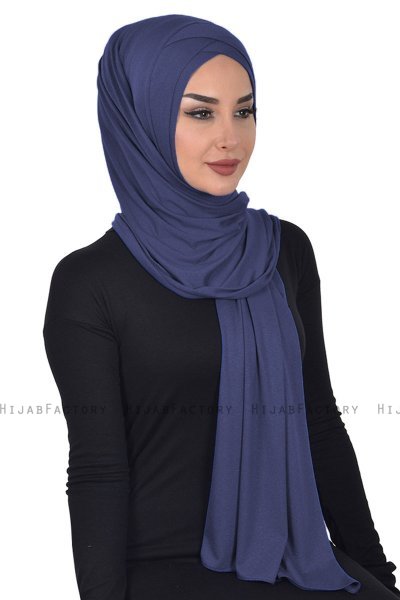 Sofia - Marineblauw Katoenen Praktisch Hijab
