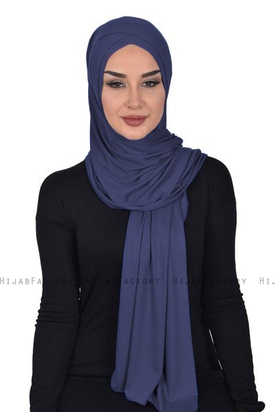 Sofia - Marineblauw Katoenen Praktisch Hijab