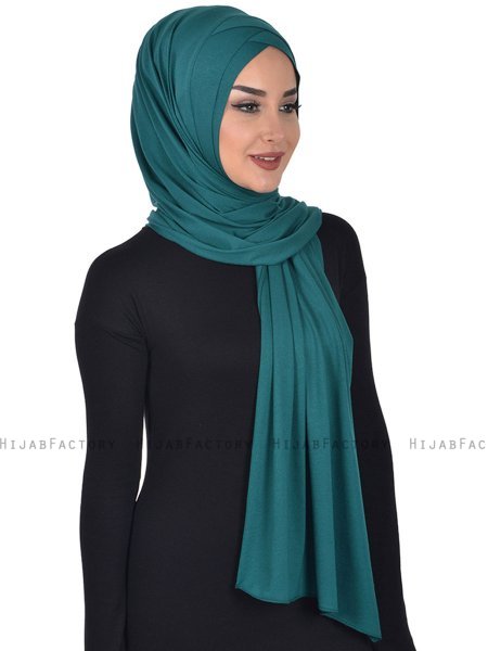 Sofia - Donkergroen Katoenen Praktisch Hijab