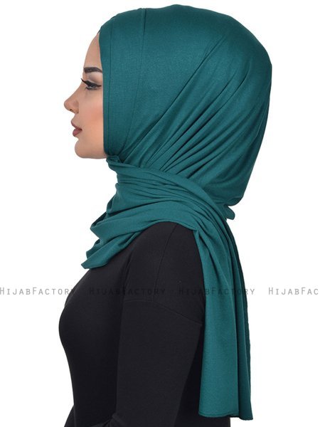 Sofia - Donkergroen Katoenen Praktisch Hijab