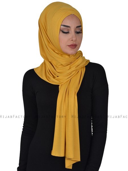 Sofia - Mosterd Katoenen Praktisch Hijab