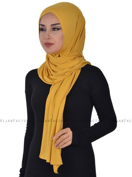 Sofia - Mosterd Katoenen Praktisch Hijab