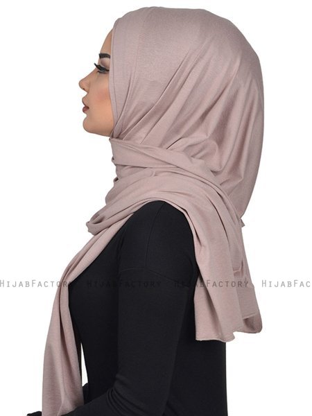 Sofia - Taupe Katoenen Praktisch Hijab