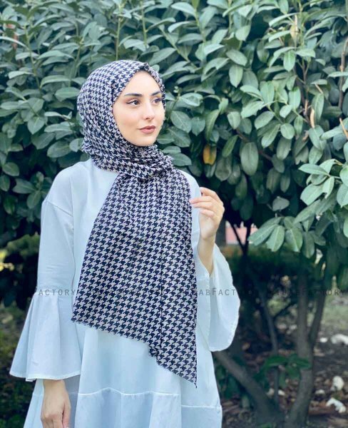 Soheila - Katoenen Hijab In Zwart & Bruin Patroon