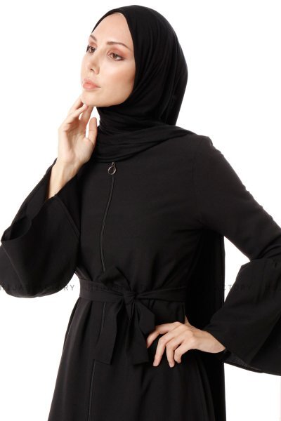 Soraya - Zwarte Abaya - Miss Cazibe